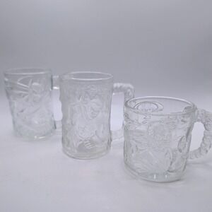 Vtg 1995 McDonalds Batman Forever Glass 3 Mugs Batman Robin TwoFace USA & France